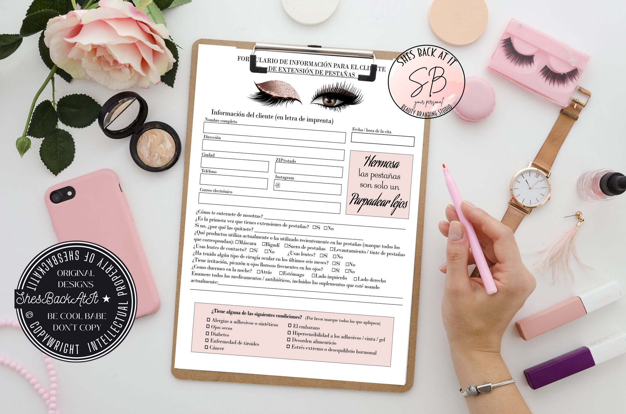 Spanish Lash Extension Forms