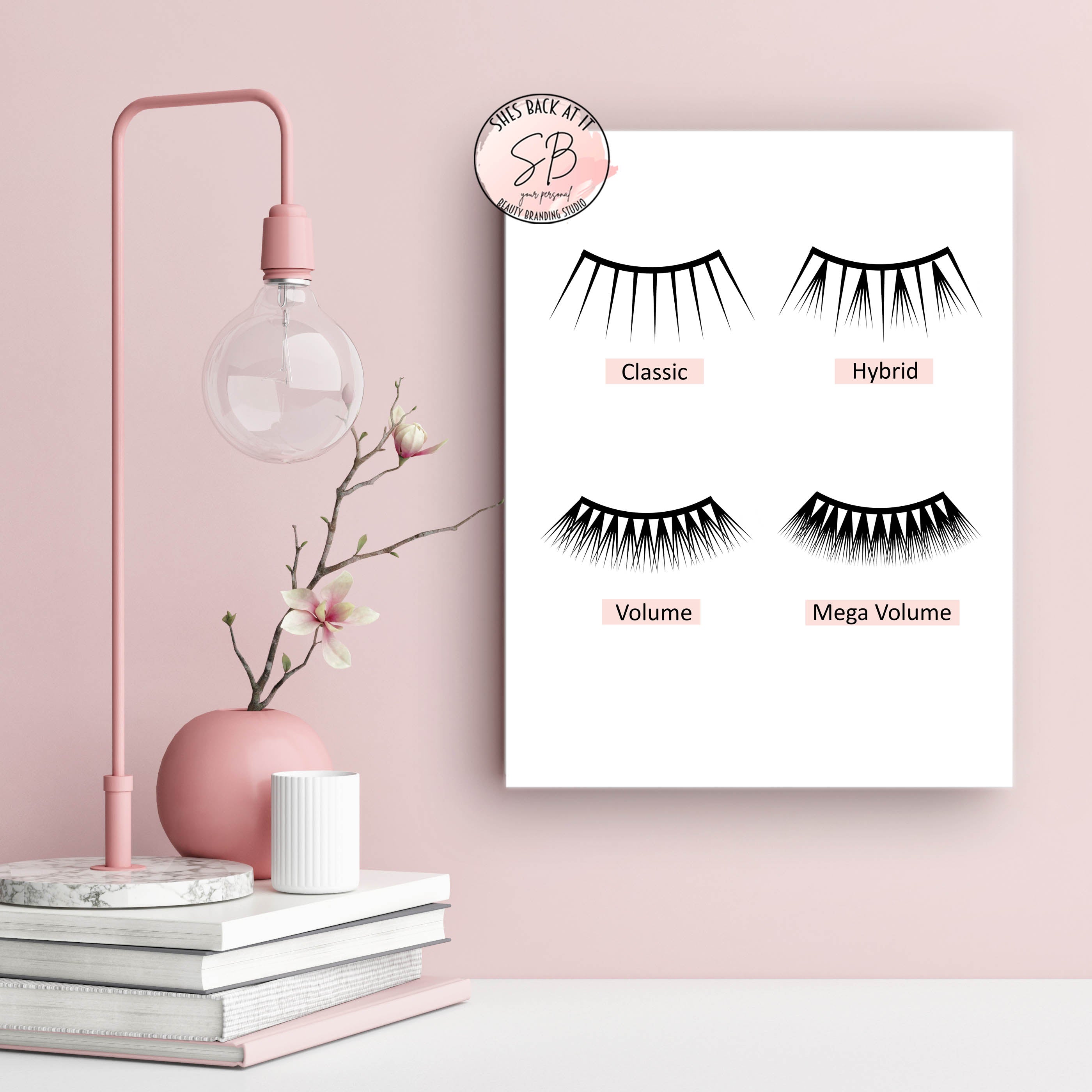 Lash Room Decor,Beauty Salon Print Decor Graphic by EvaTemplates