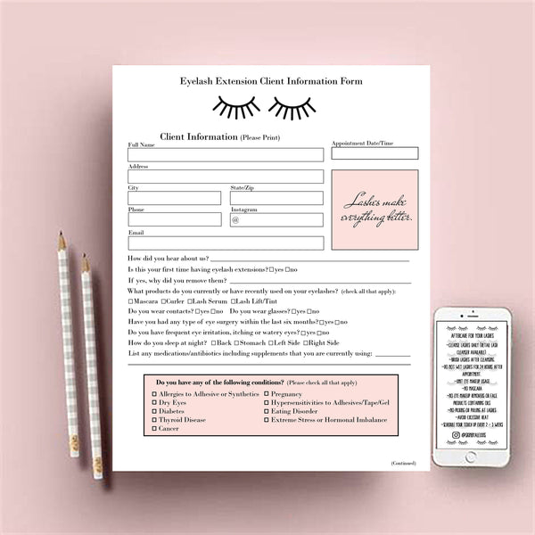 Lash Extension Client Forms